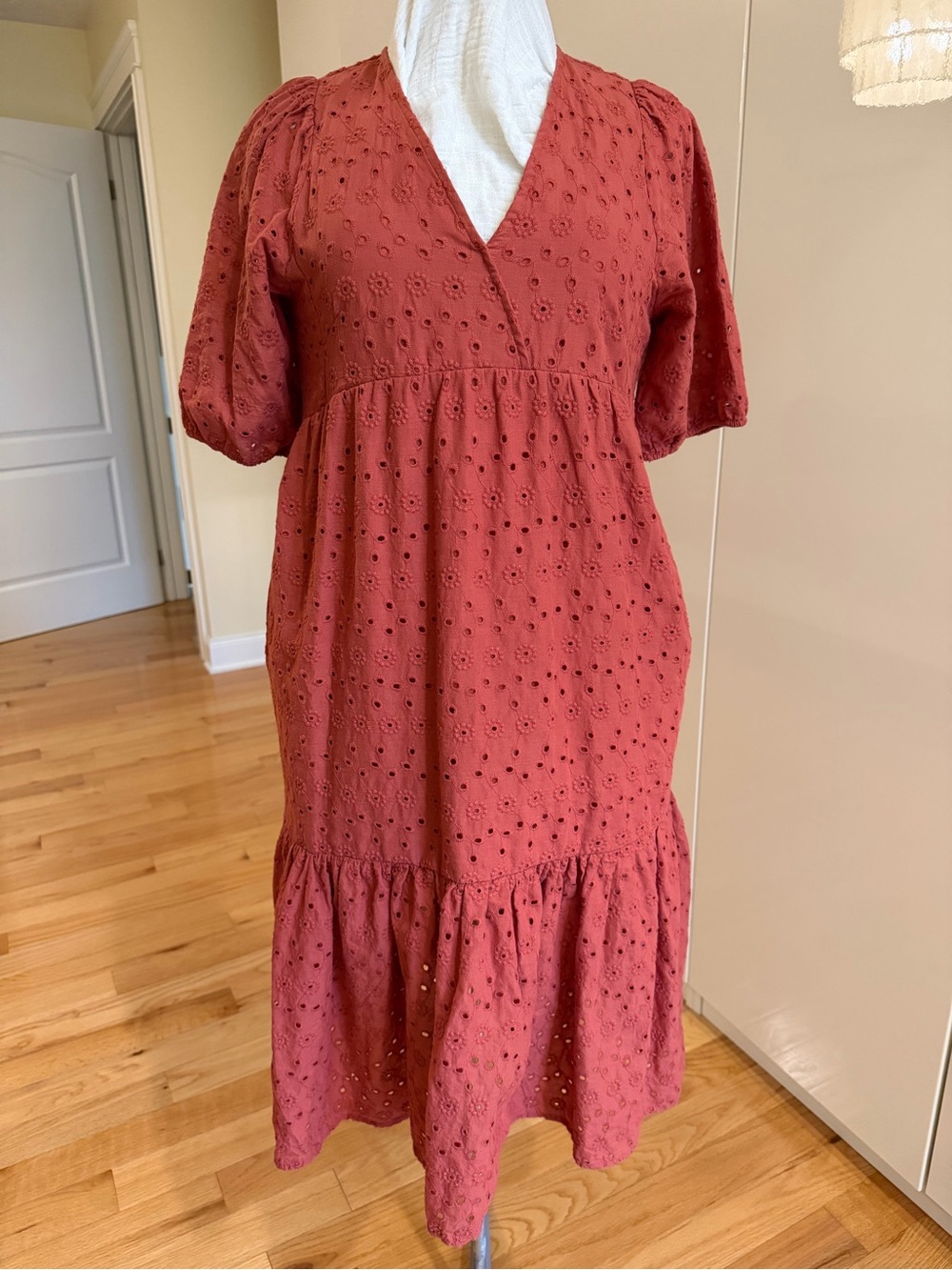 Mexx Tiered Eyelet Cotton Midi Dress